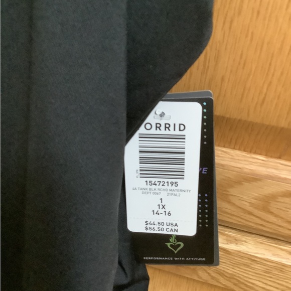 🍉 Torrid plus size maternity active tank, ruching on the sides, 1X, NWT, black - Picture 10 of 16